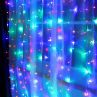 Гирлянда &laquo;Занавес&raquo; 2 &times; 3 м, IP20, прозрачная нить, 720 LED, свечение мульти, 8 режимов, 220 В