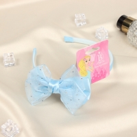 Ободок для волос "Бантик крошка" блеск, 10х1 см, голубой Ободок для волос "Бантик крошка" блеск, 10х1 см, голубой