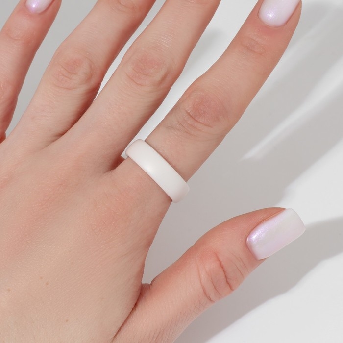 Кольцо керамика «Линия», цвет белый матовый, 17,5 размер Кольцо керамика «Линия», цвет белый матовый, 17,5 размер