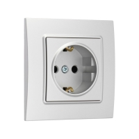 Розетка одноместная TOT Elegant, 16 А, скрытая, с з/к, серебристая Розетка одноместная TOT Elegant, 16 А, скрытая, с з/к, серебристая