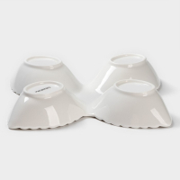 Менажница фарфоровая 4 ячейки Magistro &laquo;Лист Бланш&raquo;, 27&times;4 см, цвет белый