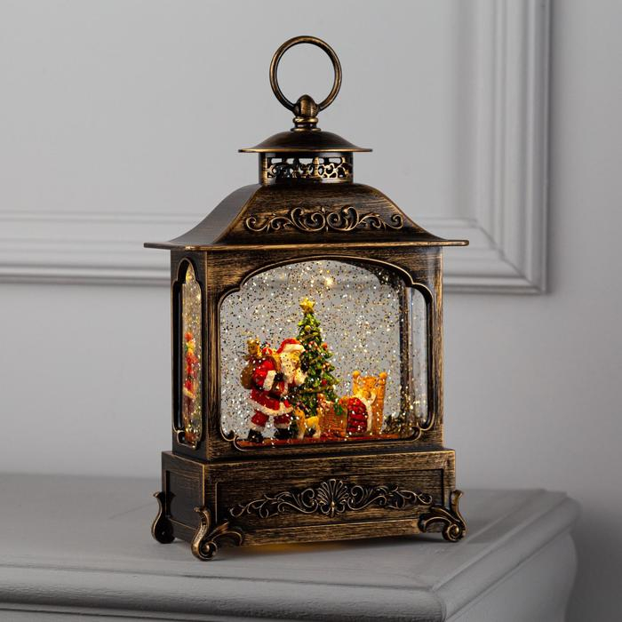 Светодиодная фигура &laquo;Дед Мороз с подарками&raquo; 18 &times; 26 &times; 8 см, пластик, батарейки ААх3 (не в комплекте), USB, свечение тёплое белое