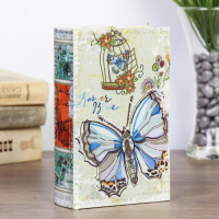 Сейф-книга дерево "Голубая бабочка" шёлк 17х11х5 см Сейф-книга дерево "Голубая бабочка" шёлк 17х11х5 см