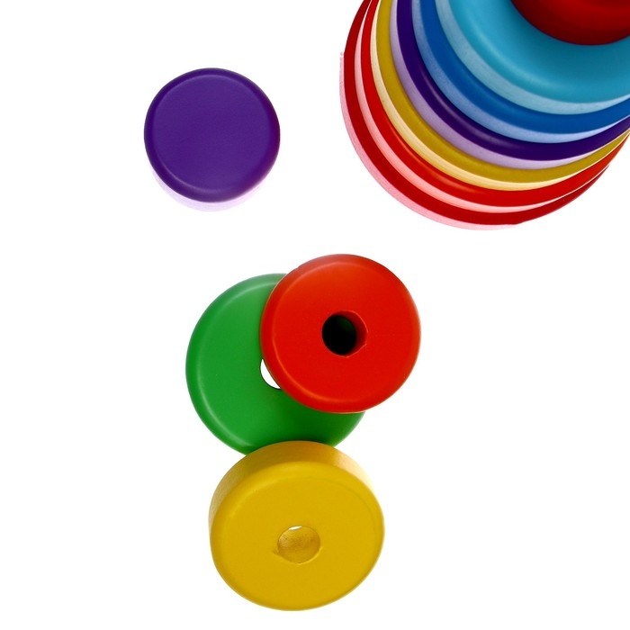 Пирамидка деревянная большая &laquo;Круг&raquo;