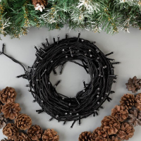 Гирлянда &laquo;Нить&raquo; 20 м, IP44, тёмная нить, 200 LED, свечение синее, 8 режимов, 220 В