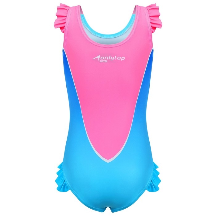 Купальник для девочек + шапочка ONLYTOP, р. 32, рост 122 см, обхват 46-52 см