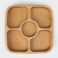 Менажница деревянная глубокая Adelica, 5 секций, береза, 18&times;18&times;4 см