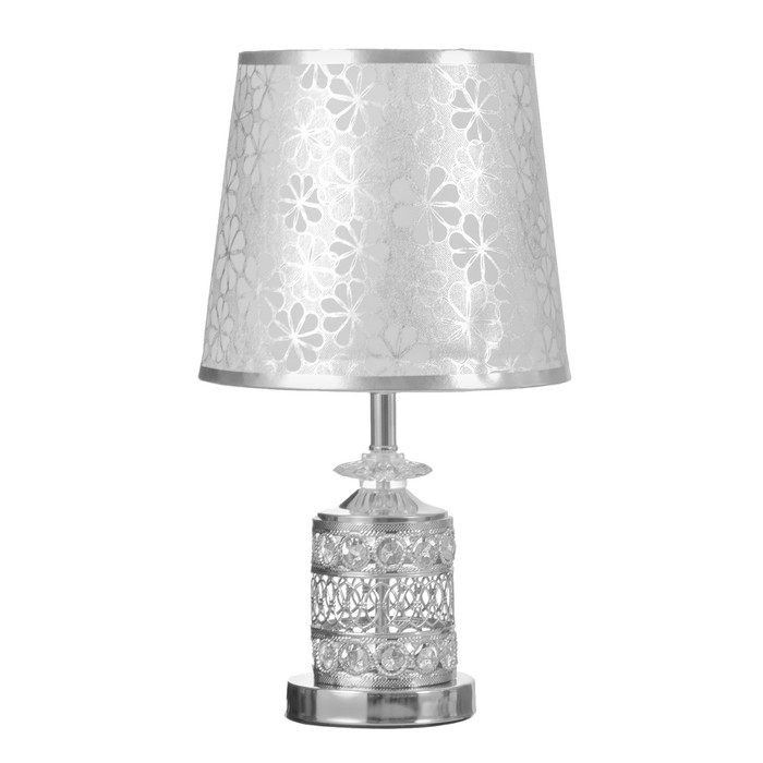 Лампа настольная "Блеск" 1x60Вт E27 хром низ подсветка 23х23х42 см RISALUX