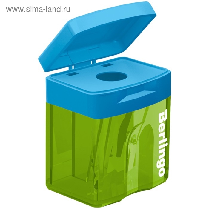 Точилка 1 отверстие с контейнером Berlingo Точилка 1 отверстие с контейнером Berlingo "Fuze", пластик, микс