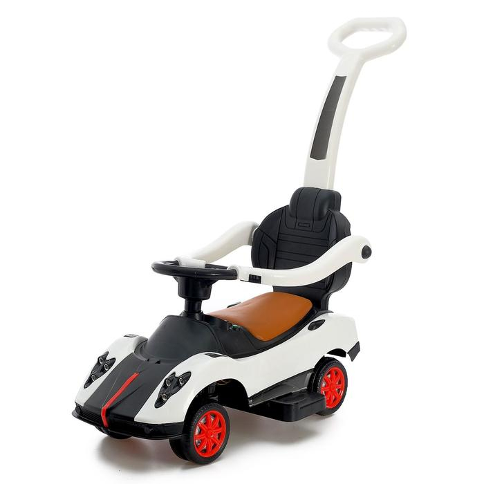 Толокар-каталка «Купе», с родительской ручкой, свет, звук, цвет белый Толокар-каталка «Купе», с родительской ручкой, свет, звук, цвет белый