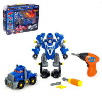 Конструктор-машина &laquo;Мега робот&raquo;, 3 в 1, со световым шуруповёртом, работает от батареек