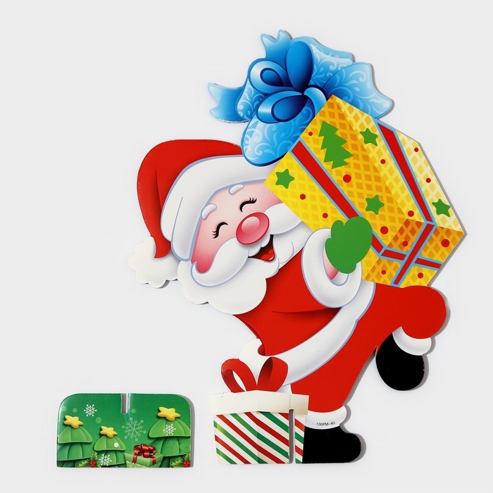 Декоративное украшение (подставка) Декоративное украшение (подставка) "Дед мороз с подарком" 33х25,5 см