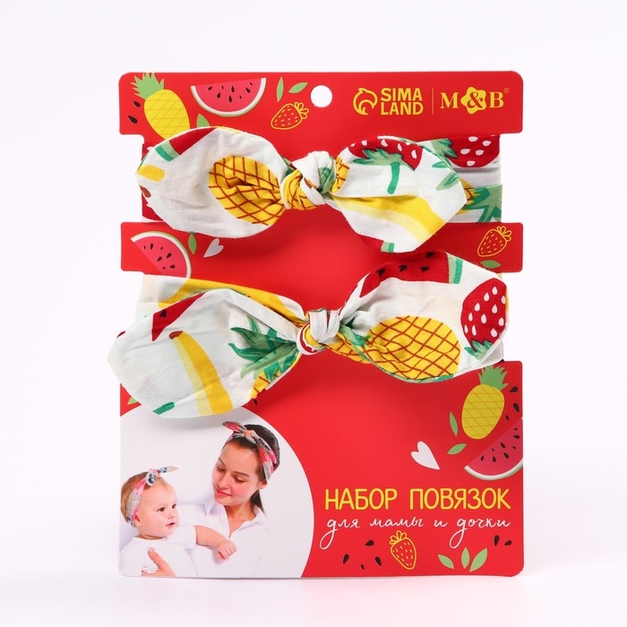 Повязка на голову для мамы и дочки &laquo;Набор для фотосессии&raquo;, 2 шт., цвет МИКС, M&B