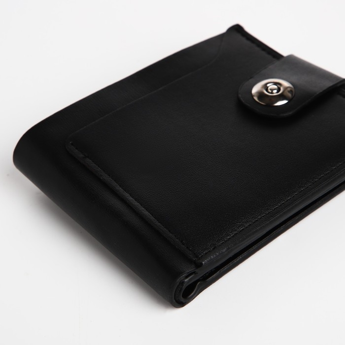 Портмоне мужское на магните, отдел для купюр, для карт, для монет, цвет чёрный Портмоне мужское на магните, отдел для купюр, для карт, для монет, цвет чёрный