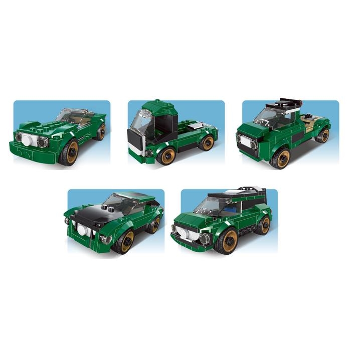 Конструктор блочный &laquo;Спорткар&raquo;,195 деталей, 10 вариантов сборки