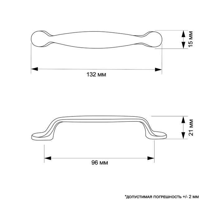 Ручка-скоба CAPPIO RSC004, м/о 96 мм, цвет черный
