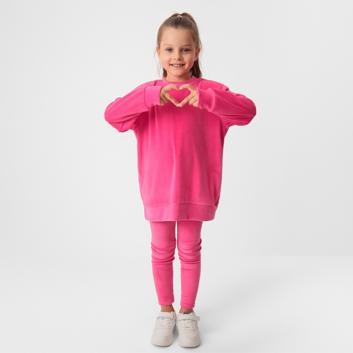 Костюм детский (свитшот, леггинсы) KAFTAN Plushy р.30 (98-104), фуксия Костюм детский (свитшот, леггинсы) KAFTAN Plushy р.30 (98-104), фуксия