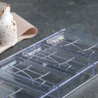 Форма для шоколада KONFINETTA &laquo;Плитка&raquo;, 28&times;14 см, 4 ячейки 11,7&times;4,8&times;0,7 см, цвет прозрачный