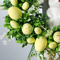 Венок на дверь интерьерный "Зайчик пасхальный" жёлтый d=29 см Венок на дверь интерьерный "Зайчик пасхальный" жёлтый d=29 см