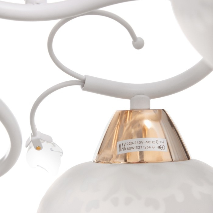 Люстра "Оливия" 5х60Вт Е27 Золото, белый 52х52х28см