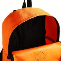 Рюкзак школьный на молнии, наружный карман, цвет оранжевый