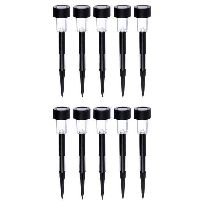 Набор садовых светильников на солнечной батарее &laquo;Цилиндр&raquo;, 4.5 &times; 30 &times; 4.5 см, 1 LED, свечение белое, 10 шт.