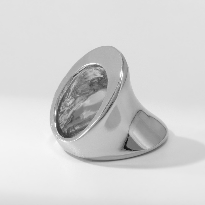 Кольцо металл &laquo;Тренд&raquo; вогнутое, цвет серебро размер 17