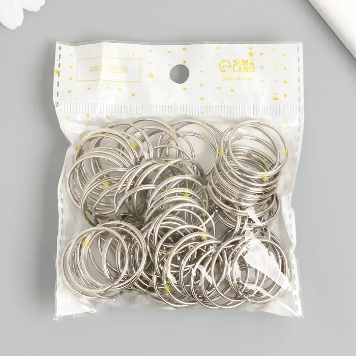 Основа для брелока кольцо металл серебро набор 80 шт 2,5х2,5 см