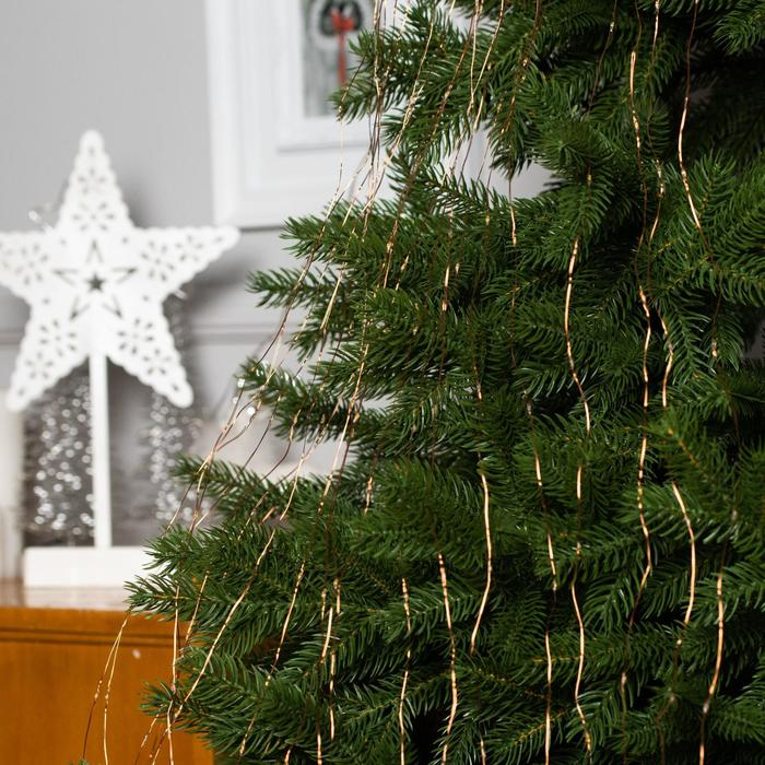 Гирлянда &laquo;Конский хвост&raquo; 20 нитей по 2 м, IP20, медная нить, 400 LED, свечение тёплое белое, 12 В