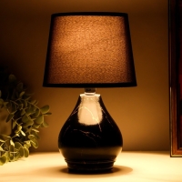 Настольная лампа "Гелла" E14 40Вт черный 18х18х29 см RISALUX Настольная лампа "Гелла" E14 40Вт черный 18х18х29 см RISALUX