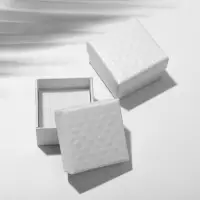 Коробочка подарочная под кольцо/серьги &laquo;Стёганая&raquo;, 4&times;4, белая, вставка белая