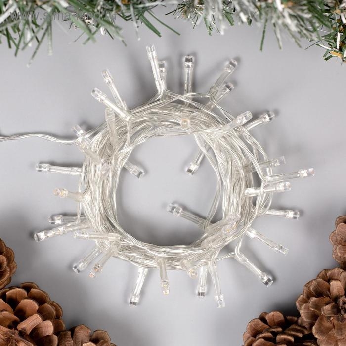 Гирлянда &laquo;Нить&raquo; 4 м, IP20, прозрачная нить, 40 LED, 2 режима, батарейки AAх3 (нет в комплекте), свечение мульти