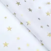 Бумага упаковочная тишью, новогодняя упаковка "Звезды",50 х 66 см.