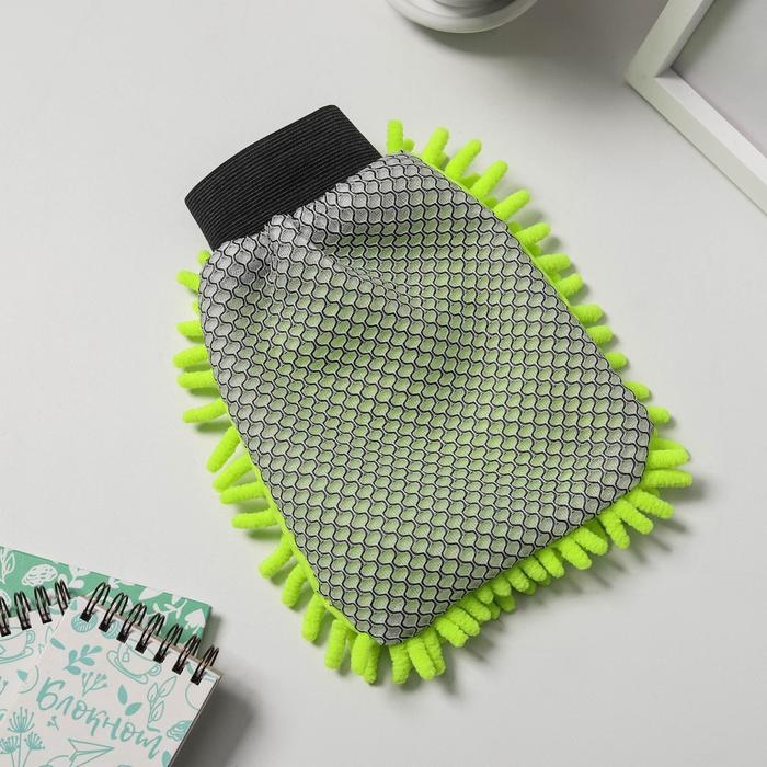 Варежка для уборки для сложных загрязнений Raccoon, 22&times;15 см, микрофибра букли двухсторонняя