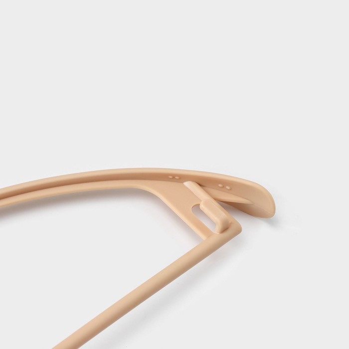 Плечики - вешалки для одежды Доляна, 42&times;20 см, 5 шт, широкие плечики, держатель для бретелек, цвет бежевый