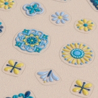 Наклейки для ногтей &laquo;Витраж&raquo;, объёмные, цвет голубой/жёлтый/зелёный