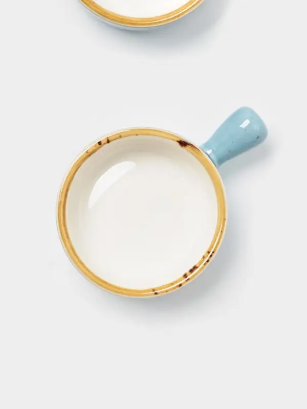 Кокотницы Magistro &laquo;Церера&raquo;, набор 2 шт., 100 мл, d=7.5 см, фарфор, голубые