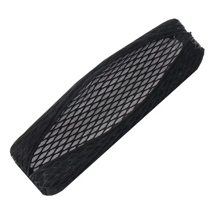 Пенал школьный на молнии Calligrata "Сетка", чёрный