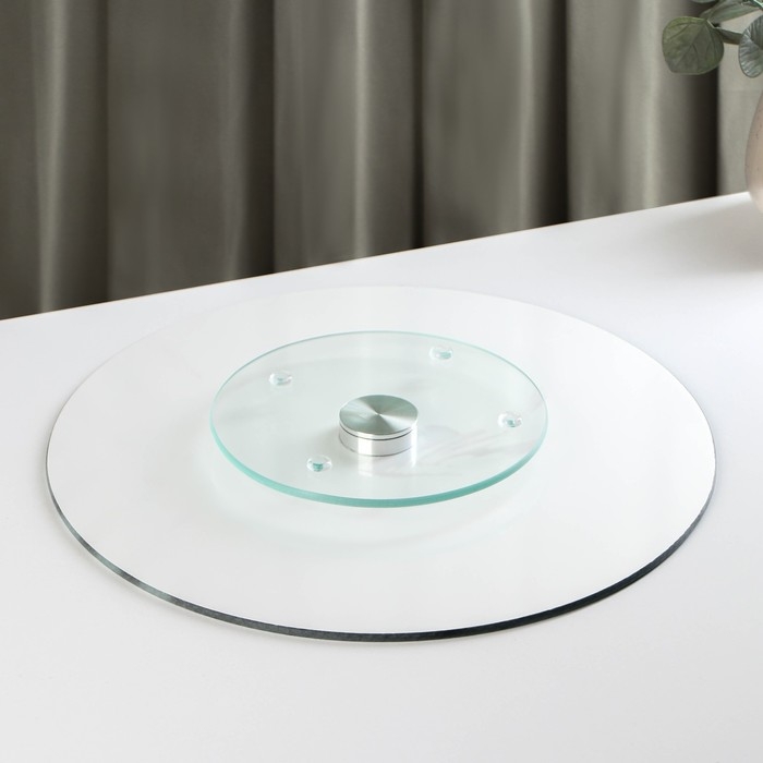 Подставка стеклянная для торта вращающаяся Доляна &laquo;Тропики&raquo;, d=32 см ㅤ