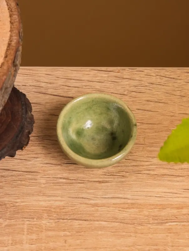 Соусник керамика, цв. зелёный, 3,5х3,5х1,5 см