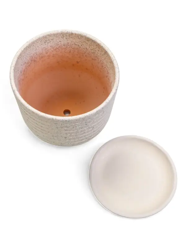 Горшок цветочный  с поддоном 2,9 л, белый керамика "Пряности" (М)