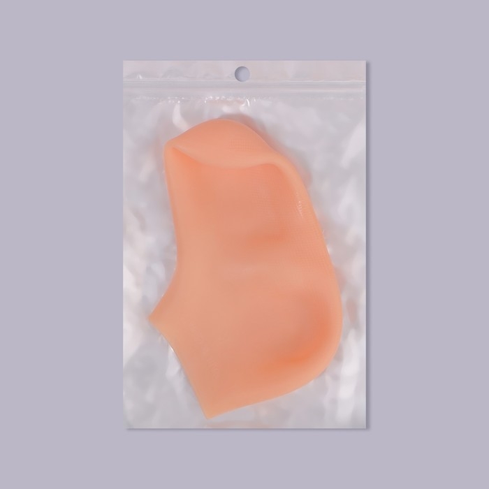 Носочки для педикюра, силиконовые, 18 &times; 10 см, размер S, цвет бежевый