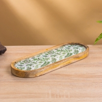 Набор розеток на подносе "Оливковая ветвь" (3 шт) дерево манго 33,5х13х6,5 см