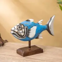 Сувенир "Рыба" дерево 25х7х18 см, цв. бирюзовый