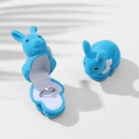 Футляр бархатный под серьги/кольцо &laquo;Кролик&raquo; 5,7&times;4,5, цвет бирюзовый