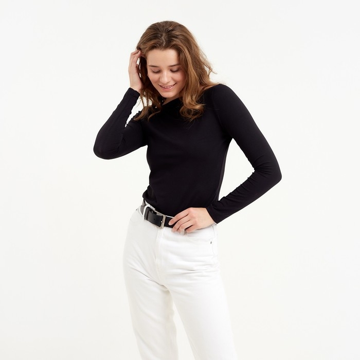 Лонгслив женский MINAKU: Basic line цвет черный, р-р 42