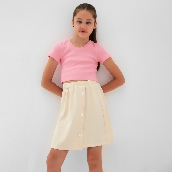 Юбка для девочки MINAKU, цвет бежевый, рост 122 см Юбка для девочки MINAKU, цвет бежевый, рост 122 см