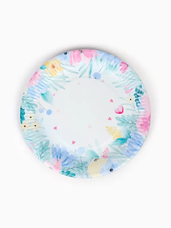 Тарелка одноразовая бумажная &laquo;Весенние цветы&raquo;, 23 см