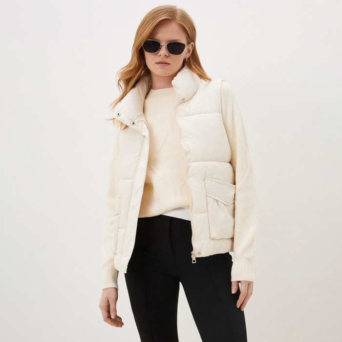 Жилет женский с воротником MIST, р.42, молочный Жилет женский с воротником MIST, р.42, молочный