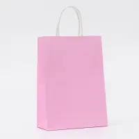 Пакет крафт розовый, круглая ручка, 18&times;8&times;25 см, 120 г